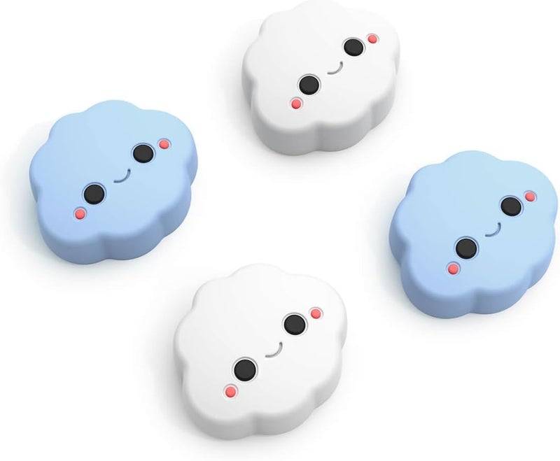 Jemdo Thumb Grips Compatible with Nintendo Switch 2 (2025) – 4pcs Blue/White Cloud Design Silicone Joystick Caps, Cute and Comfortable Controller Stick Cover Gifts for Girls & Kids - Image 1